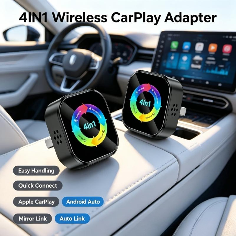 Car Accessories Useful - อะแดปเตอร์ CarPlay ไร้สาย 4IN1 ใช้งานง่าย รุ่นใหม่ปี