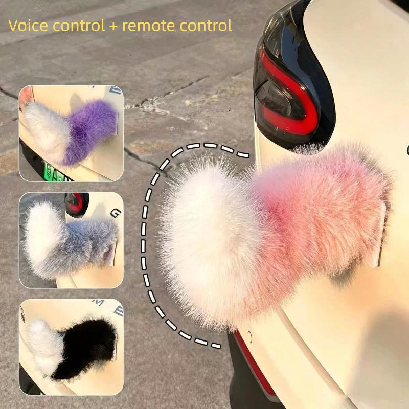 Car Accessories Useful - ของตกแต่งท้ายรถยนต์ไฟฟ้าขนาดเล็ก ควบคุมด้วยเสียง น่ารัก ใช้สำหรับคอสเพลย์ ติดตั้งง่าย อุปกรณ์ตกแต่งภายนอกรถยนต์