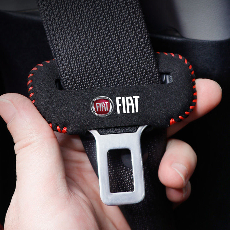 Car Accessories Low Price - ฝาครอบหัวเข็มขัดเข็มขัดนิรภัยโลโก้รถยนต์ 2 ชิ้น อุปกรณ์ตกแต่งภายในสำหรับ Fiat 500