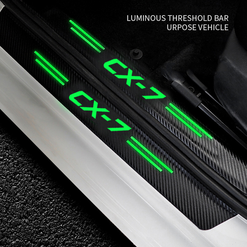Car Door Edge Guard - สติกเกอร์ป้องกันขอบประตูรถยนต์, สติกเกอร์ป้องกันรอยขีดข่วนเรืองแสงสำหรับ MAZDA CX7 CX-7โลโก้ท้ายรถแถบกันชนท้ายรถ