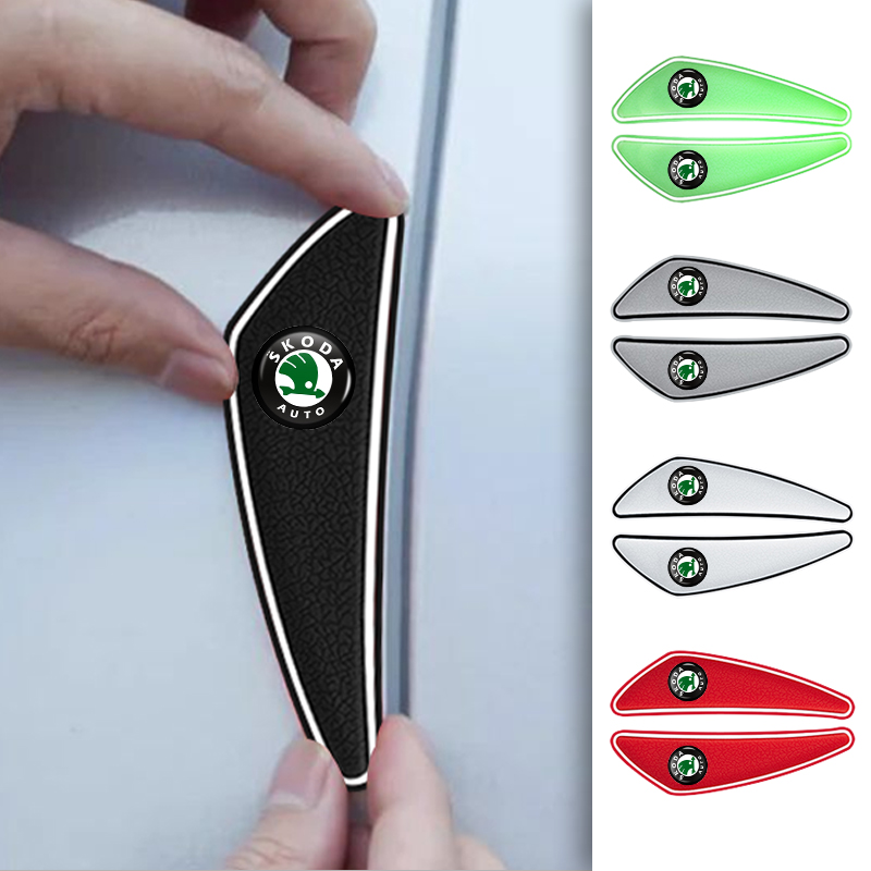 Car Door Edge Guard - 4 ชิ้น แถบกันกระแทกขอบประตูรถยนต์ อุปกรณ์เสริม สำหรับ Skoda
