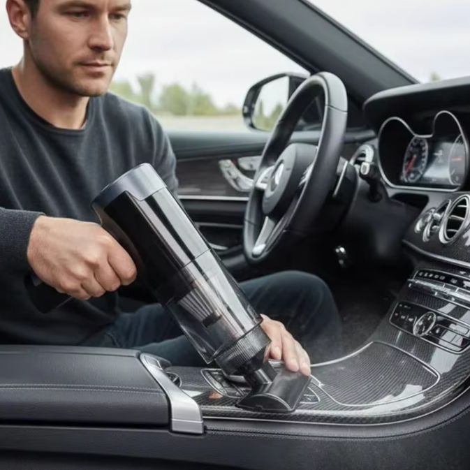 Car Vacuum Cleaner - เครื่องดูดฝุ่นในรถยนต์ไร้สายแบบมือถือขนาดเล็กพร้อมแรงดูดทรงพลังสำหรับใช้ในบ้านและรถยนต์