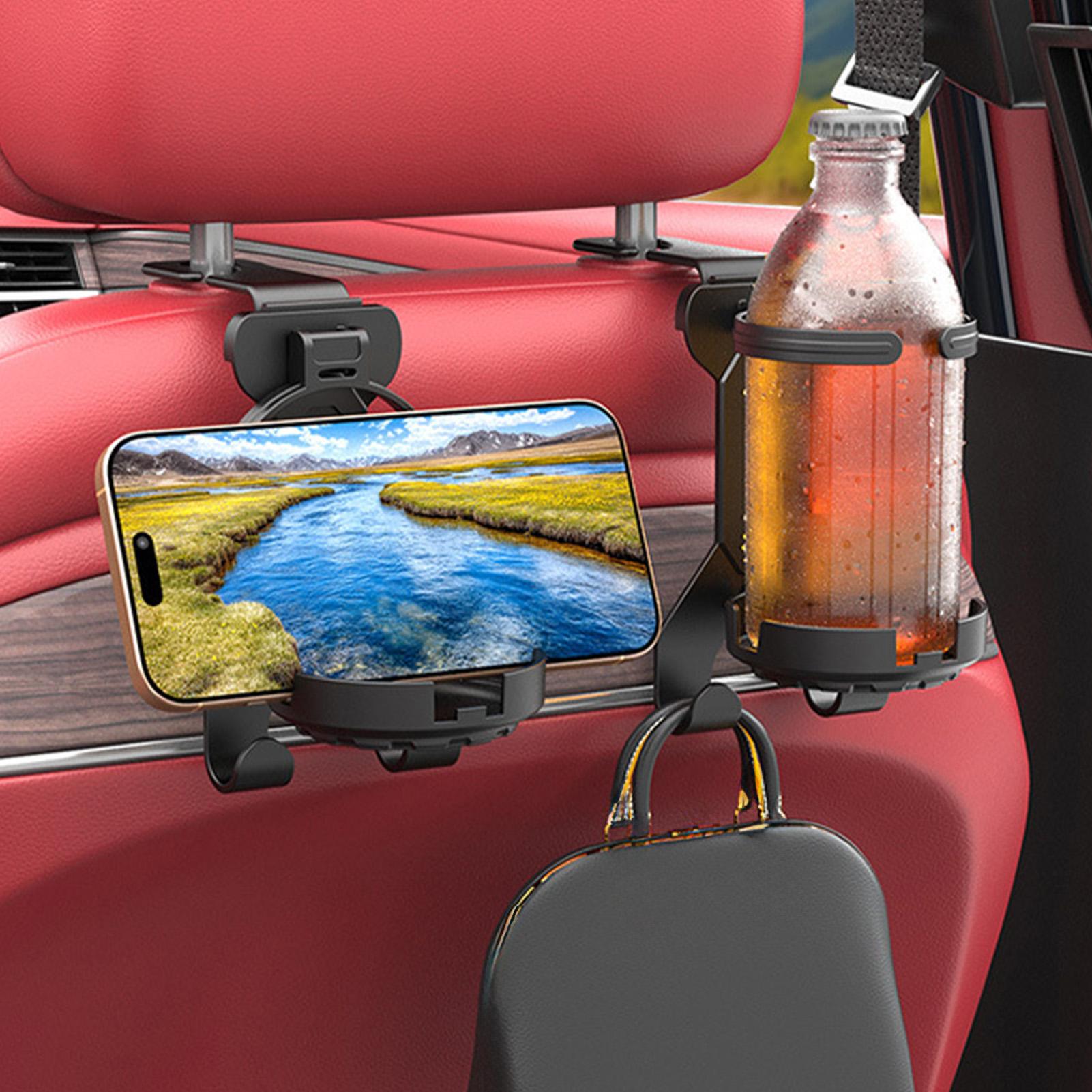 Market Car Accessories - ที่วางแก้วน้ำในรถยนต์สำหรับเบาะหลัง อุปกรณ์จัดเก็บในรถยนต์ ตะขอแขวนเบาะรถยนต์สำหรับพนักพิงศีรษะ สำหรับการเดินทาง รถบรรทุก