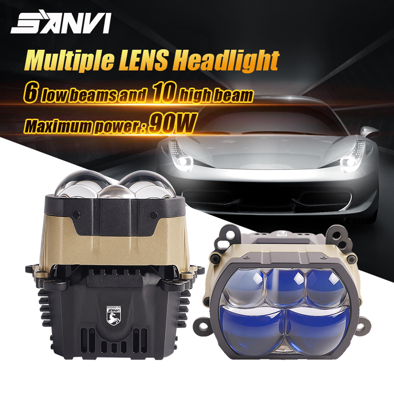 Car Accessories Low Price - SANVI 180W PX8 ไฟหน้าทรงสี่เหลี่ยม Bi LED