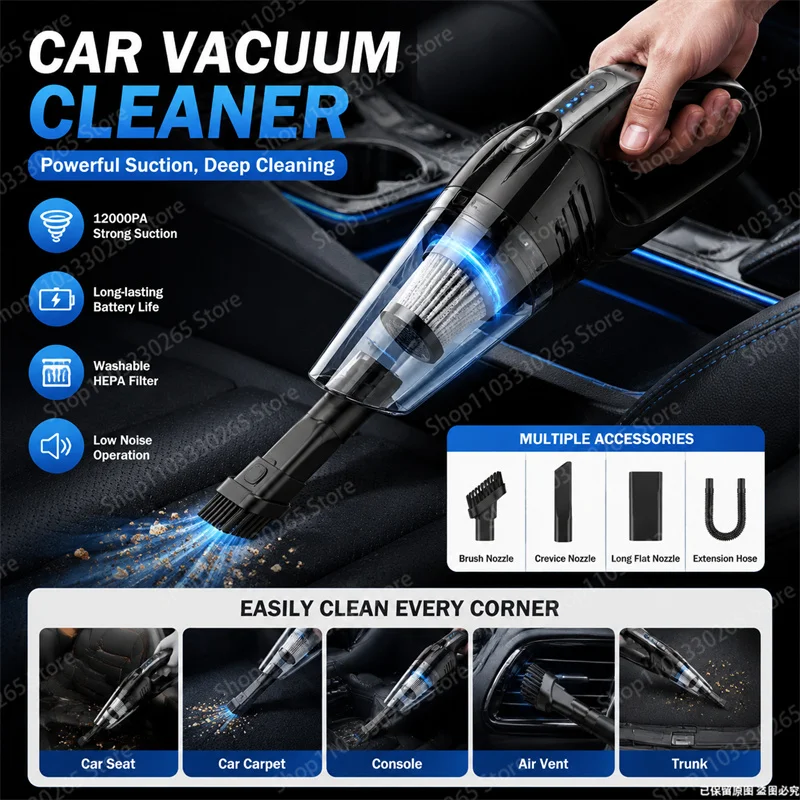เครื่องดูดฝุ่นในรถยนต์ไร้สายแบ - Car Vacuum Cleaner บทวิจารณ์และราคา