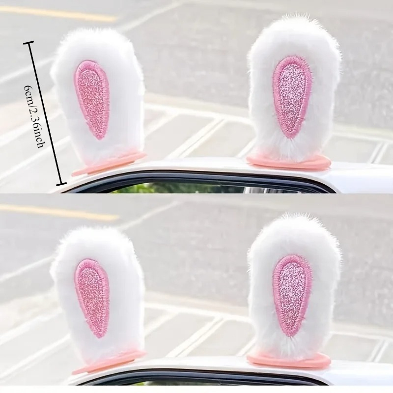 1 คู่ตุ๊กตาหูกระต่ายประดับกระจ - Car Accessories Useful บทวิจารณ์และราคา